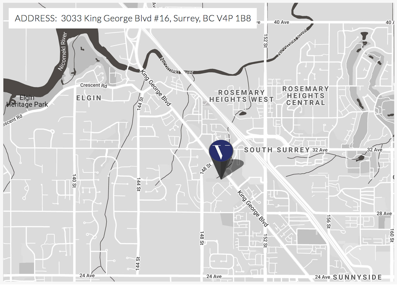 Map Location of Verite Design Group in South Surrey, BC, House Plans, Architects and Building Designers.